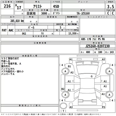 Toyota ARISTO  с аукциона в Японии