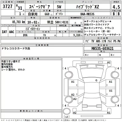 Suzuki SPACIA GEAR  с аукциона в Японии
