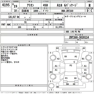 Toyota ALLION  с аукциона в Японии