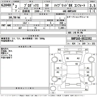 Toyota PROBOX  с аукциона в Японии