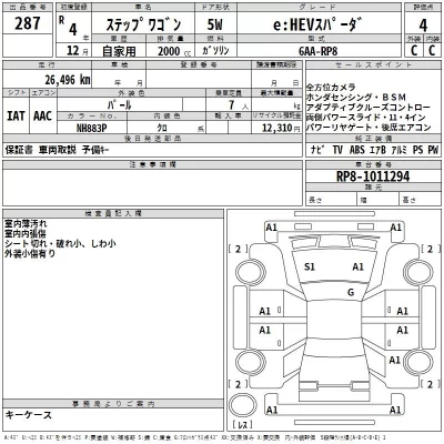 Honda STEP WAGON  с аукциона в Японии