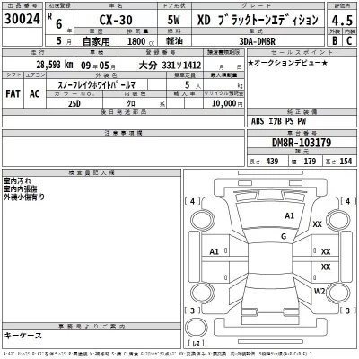 Mazda CX-30  с аукциона в Японии
