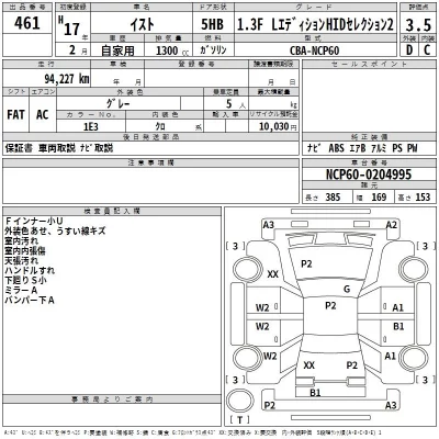 Toyota IST  с аукциона в Японии