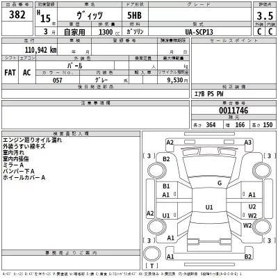 Toyota VITZ  с аукциона в Японии