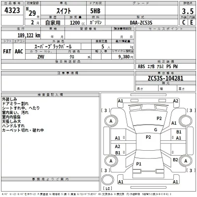 Suzuki SWIFT  с аукциона в Японии
