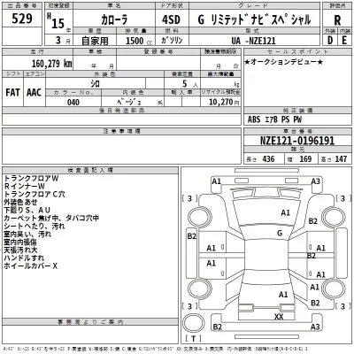 Toyota COROLLA  с аукциона в Японии