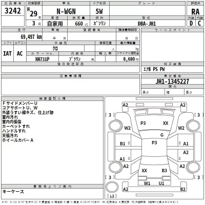 Honda N WGN  с аукциона в Японии