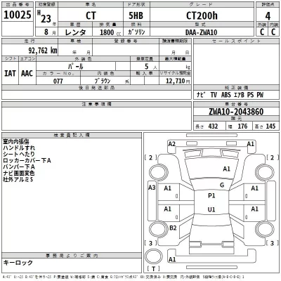 Lexus CT  с аукциона в Японии