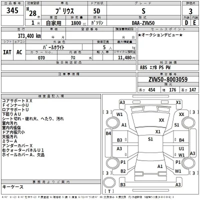 Toyota Prius  с аукциона в Японии