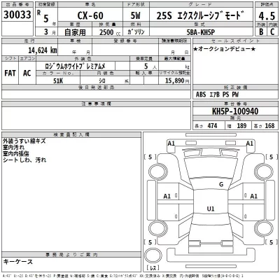 Mazda CX-60  с аукциона в Японии