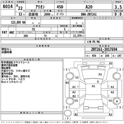 Toyota ALLION  с аукциона в Японии