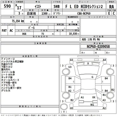 Toyota IST  с аукциона в Японии