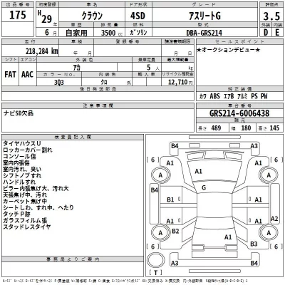 Toyota CROWN  с аукциона в Японии