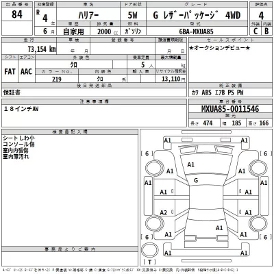 Toyota HARRIER  с аукциона в Японии