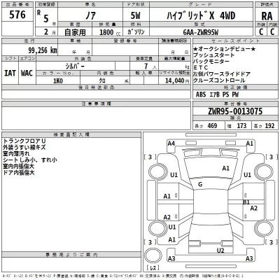 Toyota NOAH  с аукциона в Японии