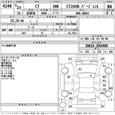 Lexus CT  с аукциона в Японии