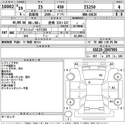 Lexus IS  с аукциона в Японии