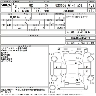 Lexus UX  с аукциона в Японии