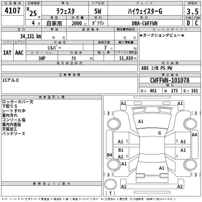Nissan LAFESTA  с аукциона в Японии