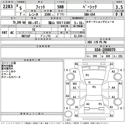 Honda FIT  с аукциона в Японии