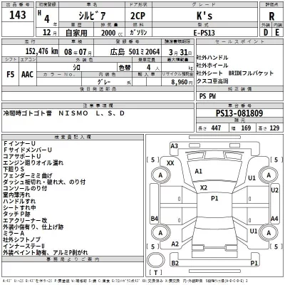 Nissan SILVIA  с аукциона в Японии