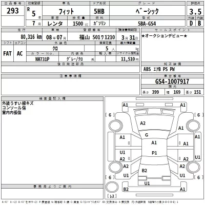 Honda FIT  с аукциона в Японии