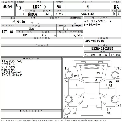 Mitsubishi EK WAGON  с аукциона в Японии