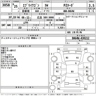 Suzuki EVERY WAGON  с аукциона в Японии