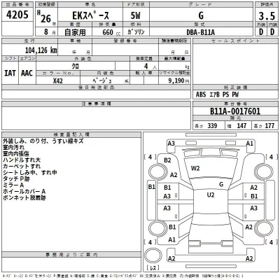 Mitsubishi EK SPACE  с аукциона в Японии