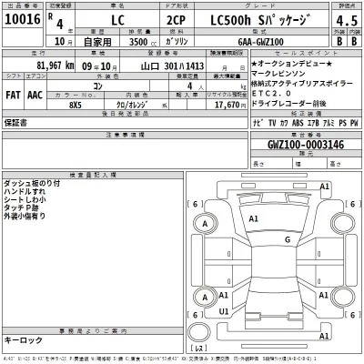 Lexus LC  с аукциона в Японии