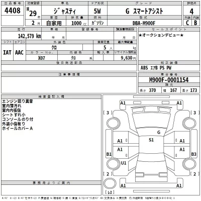 Subaru JUSTY  с аукциона в Японии