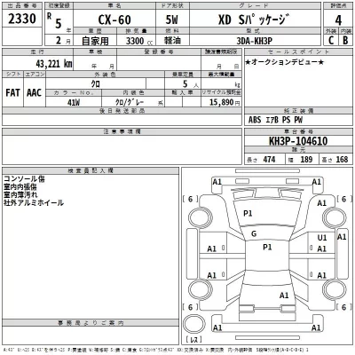 Mazda CX-60  с аукциона в Японии