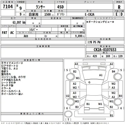 Mitsubishi LANCER  с аукциона в Японии