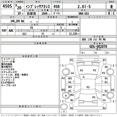 Subaru IMPREZA  с аукциона в Японии