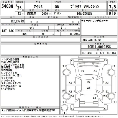Toyota ISIS  с аукциона в Японии
