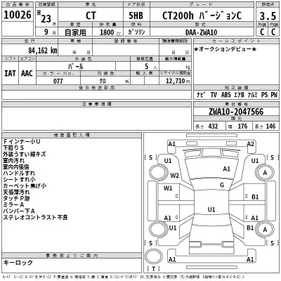 Lexus CT  с аукциона в Японии