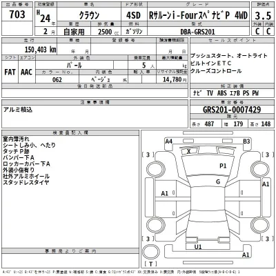 Toyota CROWN  с аукциона в Японии