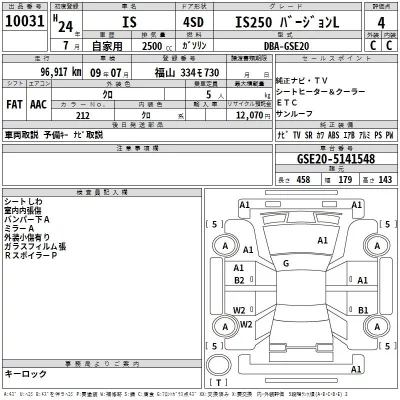 Lexus IS  с аукциона в Японии