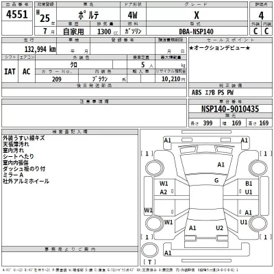 Toyota PORTE  с аукциона в Японии