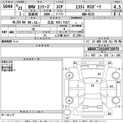 BMW 1-Series  с аукциона в Японии