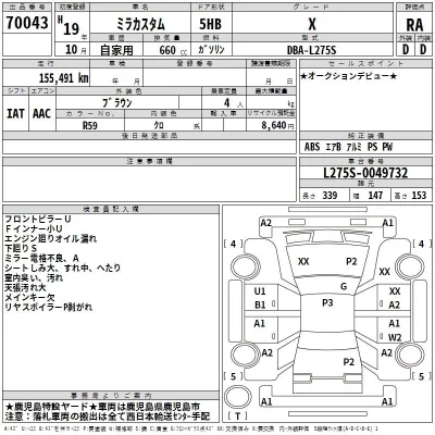 Daihatsu MIRA  с аукциона в Японии