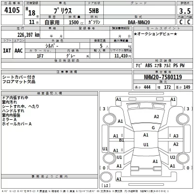 Toyota Prius  с аукциона в Японии