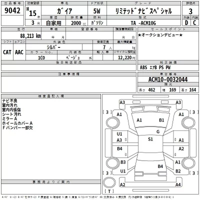 Toyota GAIA  с аукциона в Японии