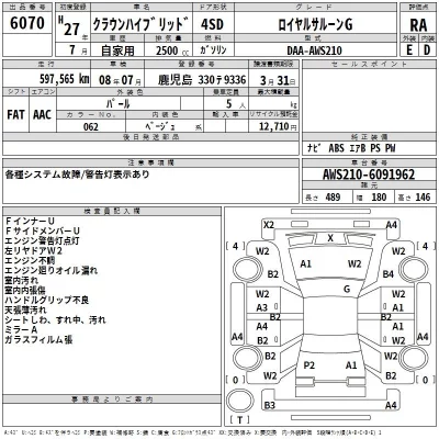 Toyota CROWN  с аукциона в Японии