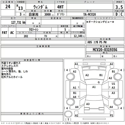 Toyota WINDOM  с аукциона в Японии
