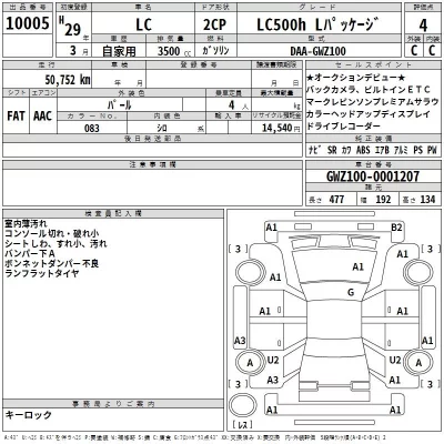 Lexus LC  с аукциона в Японии