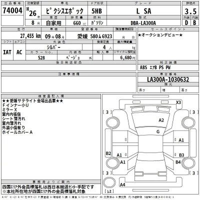 Toyota PIXIS EPOCH  с аукциона в Японии