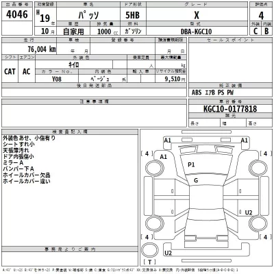 Toyota PASSO  с аукциона в Японии