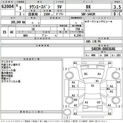 Toyota TOWN ACE VAN  с аукциона в Японии