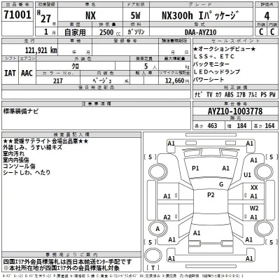 Lexus NX  с аукциона в Японии
